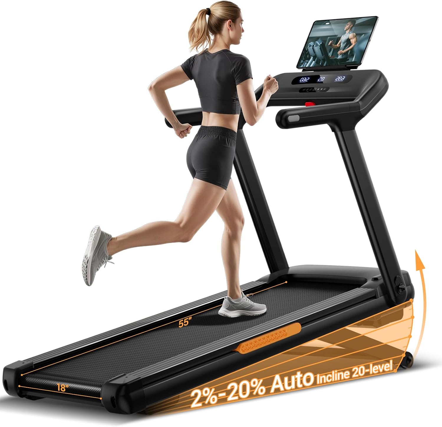 00 Main - Umay U80 400LBS Heavy Duty Treadmill with 20% Auto Incline, Extra Wide Belt & 9.5MPH