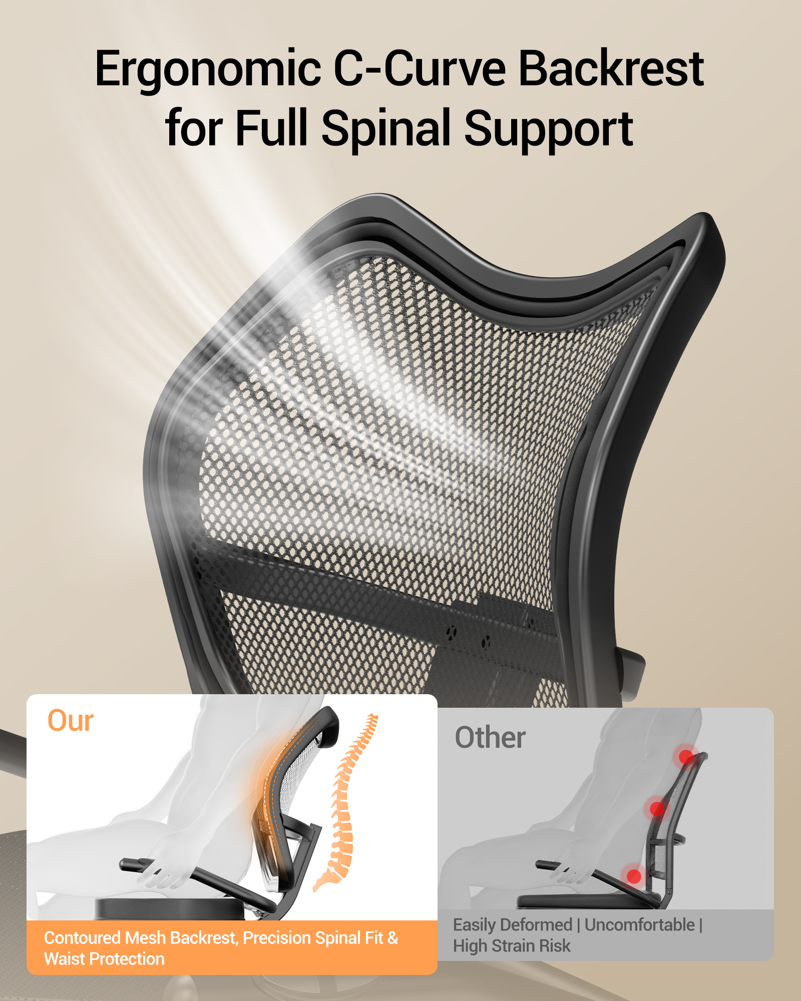 01 Ergonomic C-Curve Backrest for Full Spinal Support _ Umay CBR80 Recumbent Ergonomic Exercise Bike