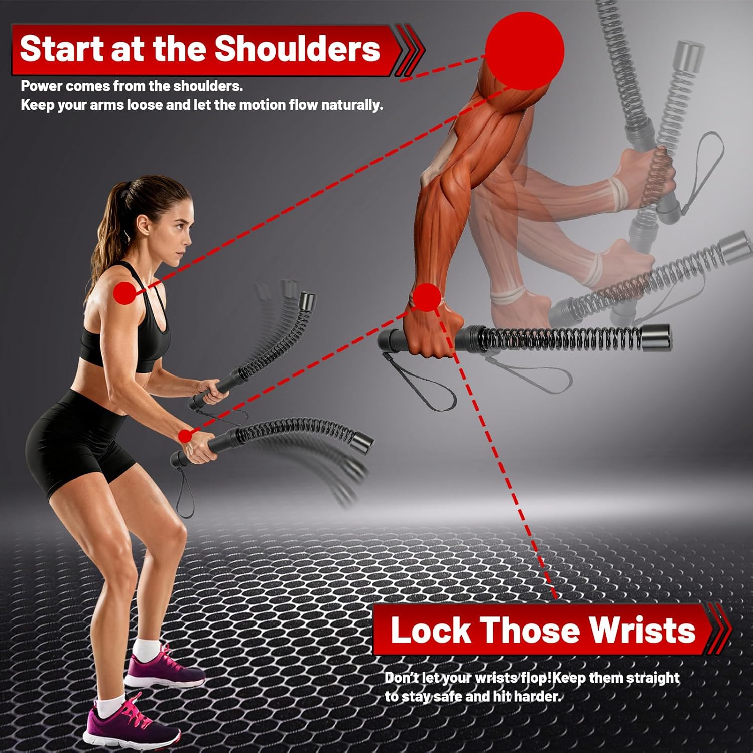 Start at the Shoulders and Lock Those Wrists _ Umay Portable Cordless Battle Rope Weighted for Strength Workout (2 PCS)