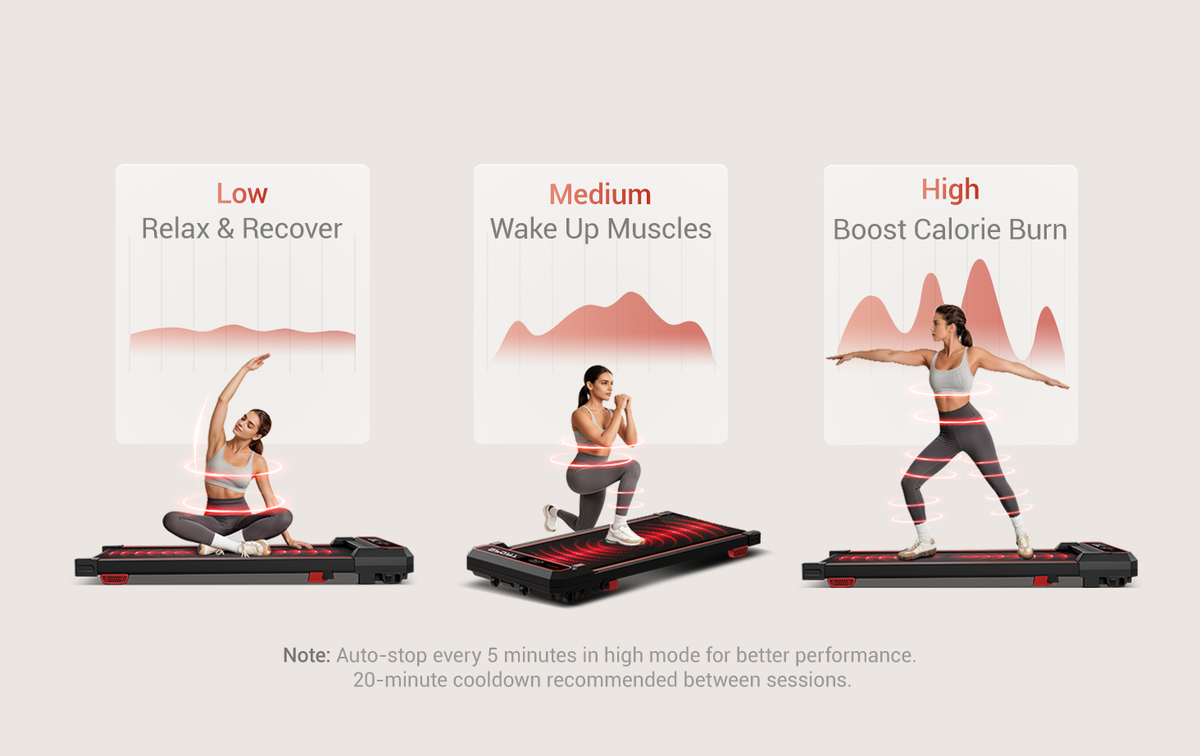 3 Vibration Modes For Different Needs _ Umay U19 Vibration 3-in-1 Walking Pad with 15% Incline 5 MPH