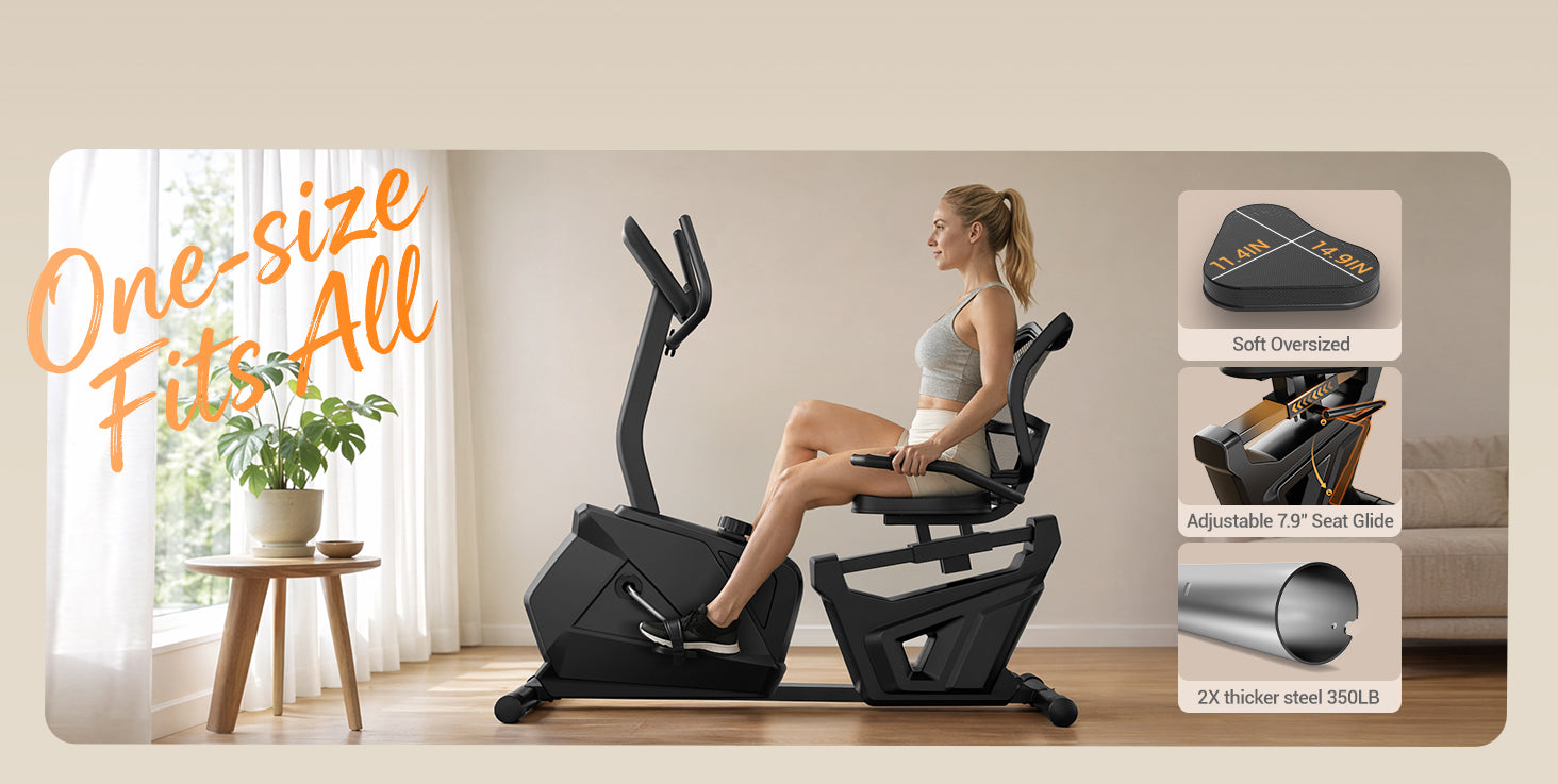 03 Durable & Professional Design - One-size Fits All _ Umay CBR80 Recumbent Ergonomic Exercise Bike