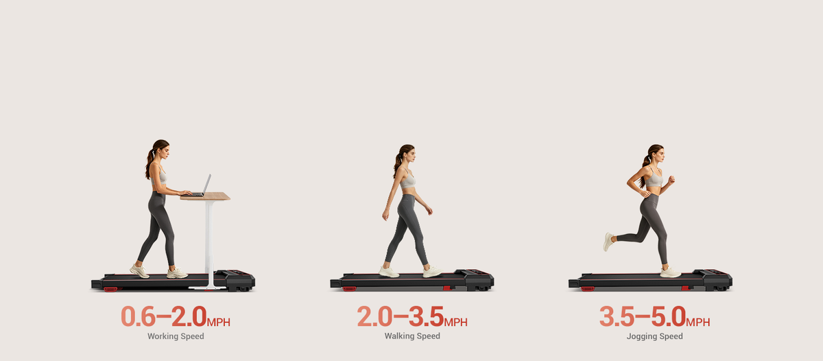 3 Speed Modes For Daily Use _ Umay U19 Vibration 3-in-1 Walking Pad with 15% Incline 5 MPH