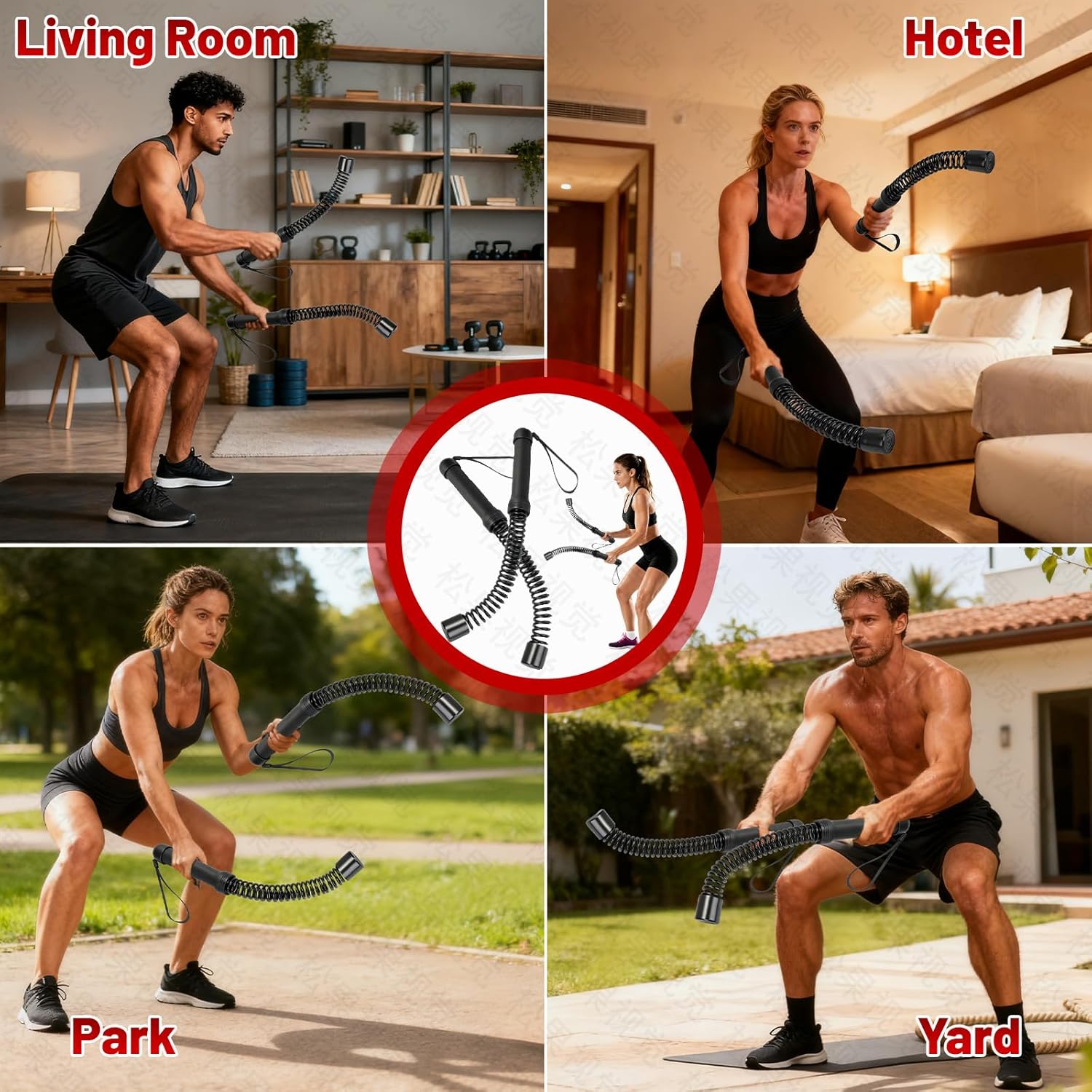 Can be Used in ALL Environments _ Umay Portable Cordless Battle Rope Weighted for Strength Workout (2 PCS)