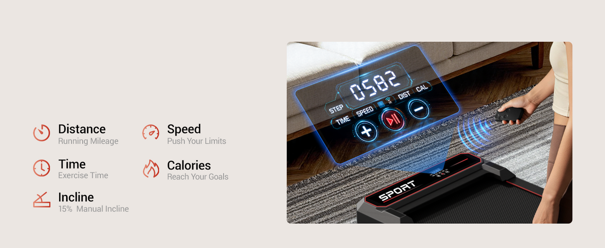 Easy Control Clear Display _ Umay U19 Vibration 3-in-1 Walking Pad with 15% Incline 5 MPH