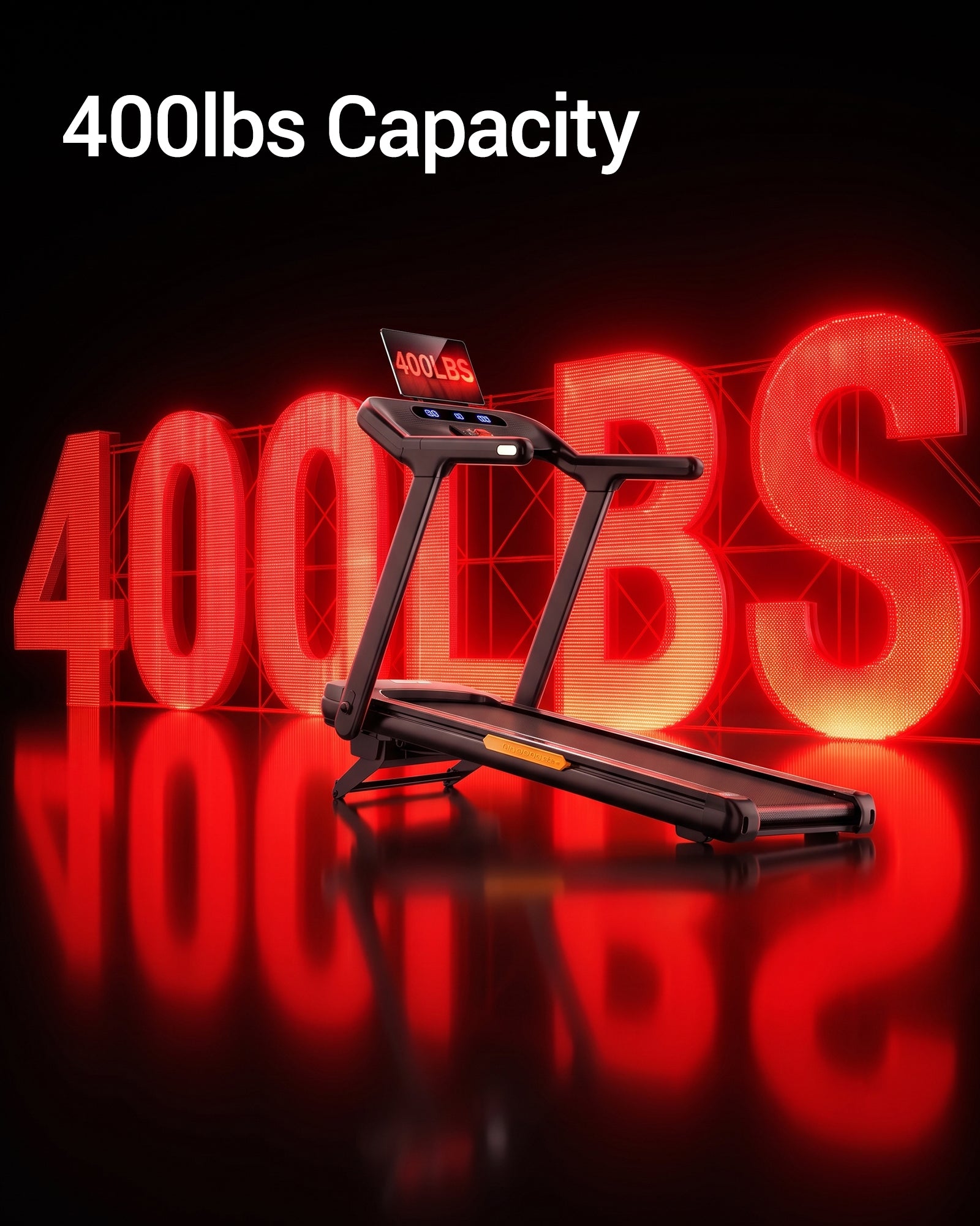 08 400lbs Capacity - Umay U80 400LBS Heavy Duty Treadmill with 20% Auto Incline, Extra Wide Belt & 9.5MPH