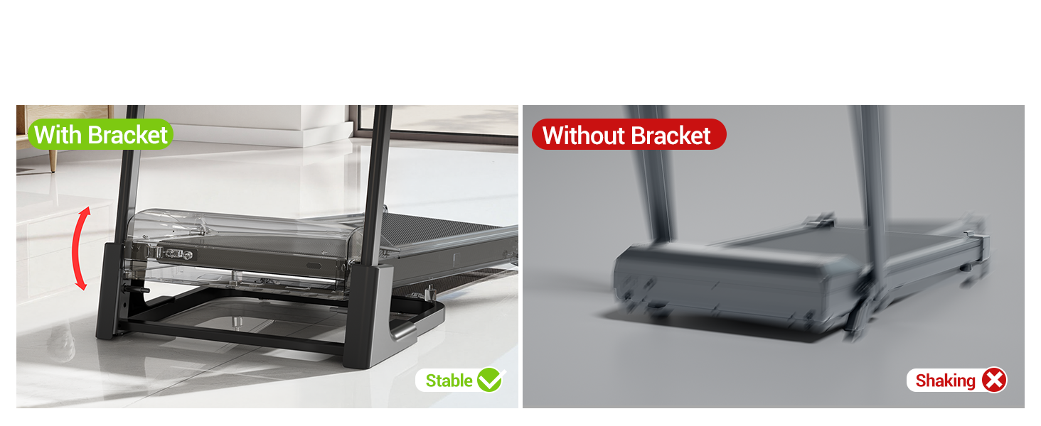08 More Stable Running Deck - Umay U70 20% Auto Incline Foldable Treadmill with Auto Folding 8MPH