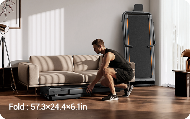 Space-Saving Design Fold, Roll & Store 1 _Umay X5FD 40% Incline Foldable Treadmill with Dual Handle Bar 6.2 MPH