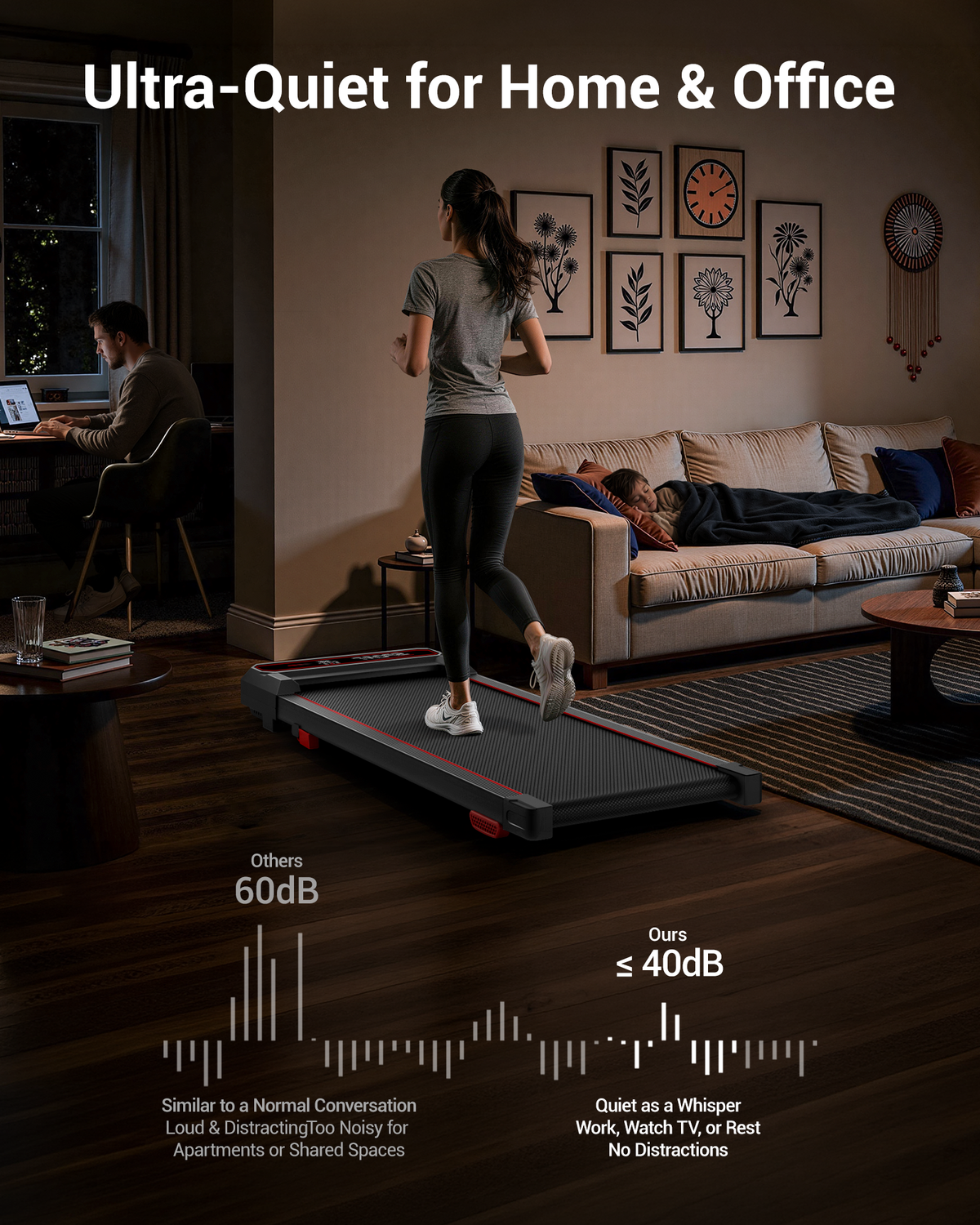 Umay U19 Vibration Walking Pad with 15% Incline & 5 MPH