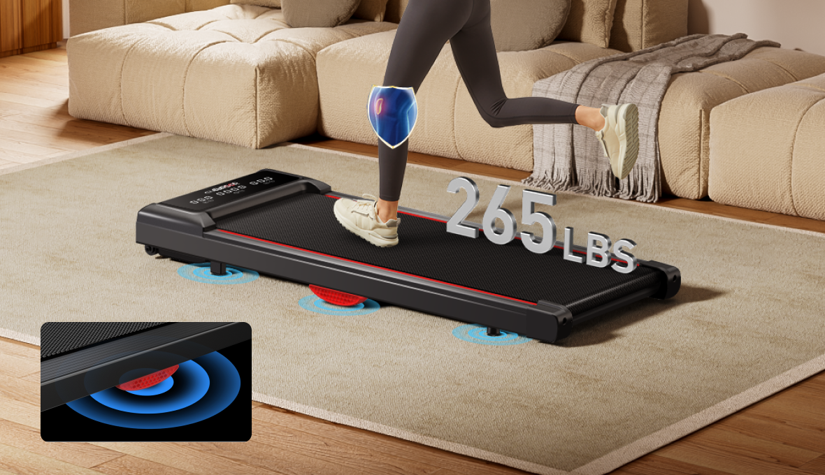 Build-in dual Shock Absorbers- Umay CURSOR S5 Walking Pad