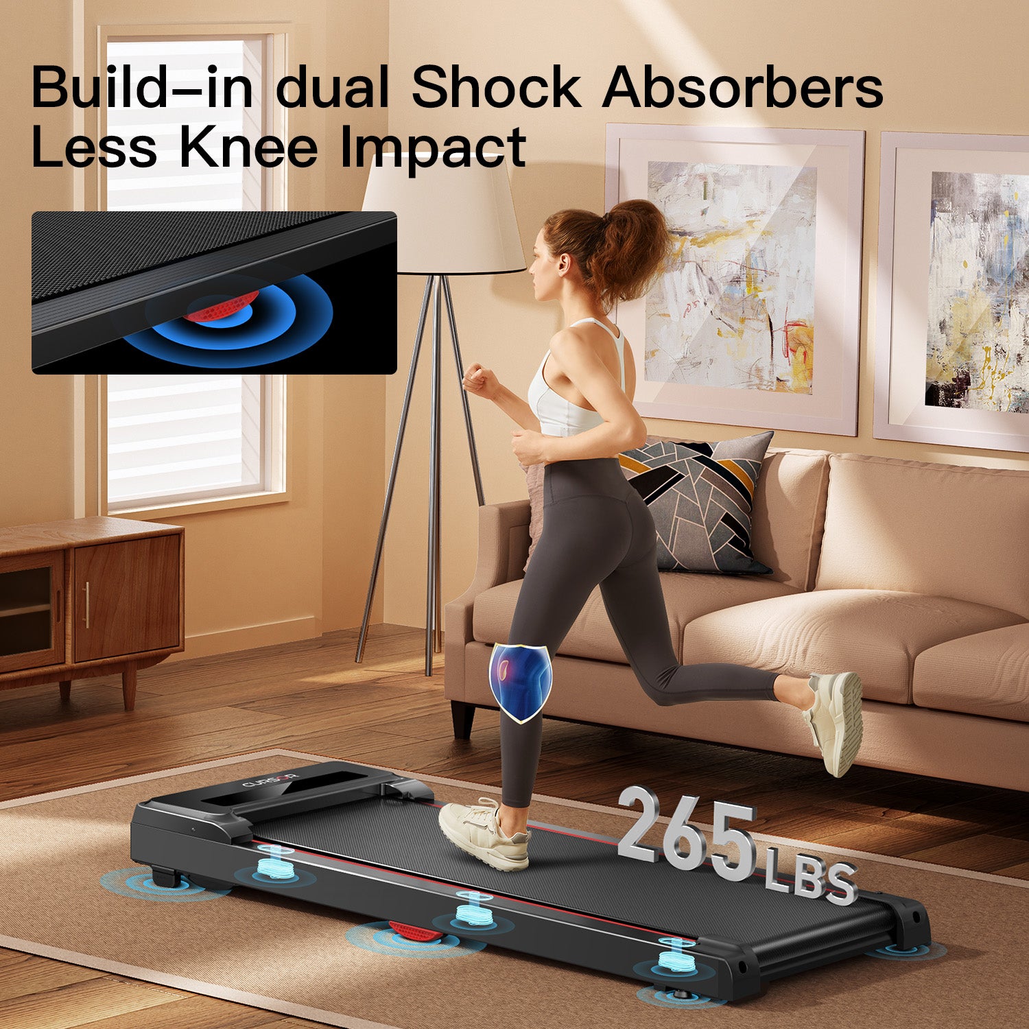 Umay Smart Walking Pad, Under Desk Treadmill and 2-in-1 Incline Walking Pad Treadmill for Home Office