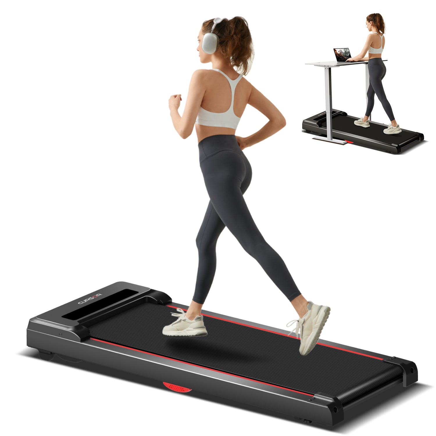 Umay Smart Walking Pad, Under Desk Treadmill and 2-in-1 Incline Walking Pad Treadmill for Home Office