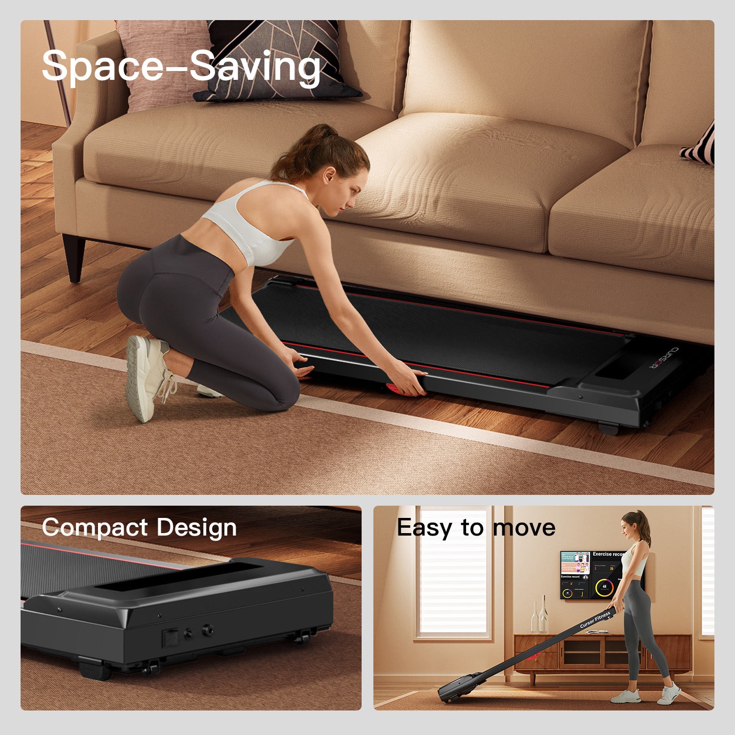 Umay Smart Walking Pad, Under Desk Treadmill and 2-in-1 Incline Walking Pad Treadmill for Home Office