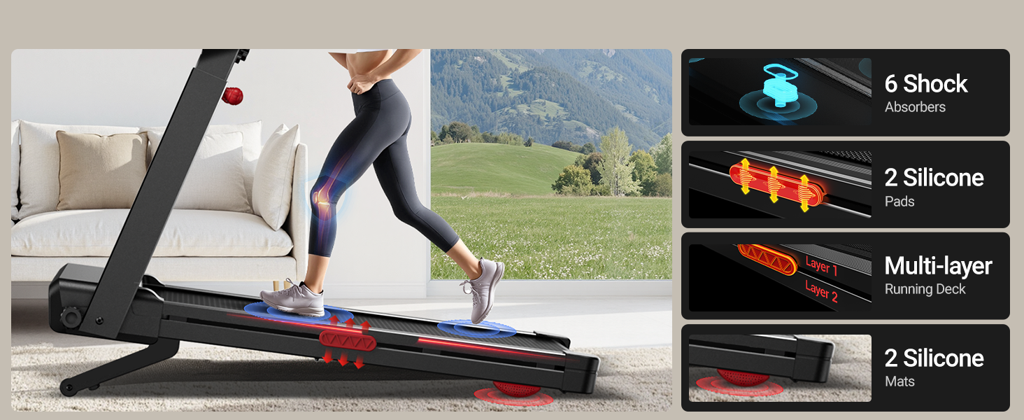 Details_Umay L10 Foldable Treadmill 20% Auto Incline with Pulse Sensors 8.7MPH