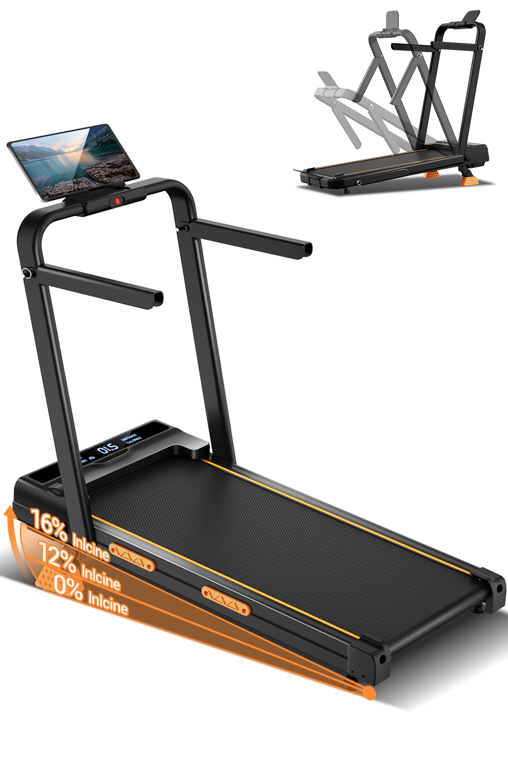 Umay X5F Folding 3-in-1 Portable Treadmill with 16% Incline Max 6.5MPH