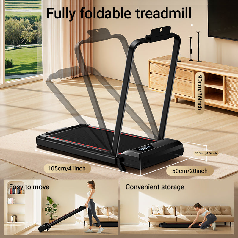 Fully Foldable Treadmill_Umay CW1F 2-in-1 Incline Walking Pad Treadmill for Home and Office