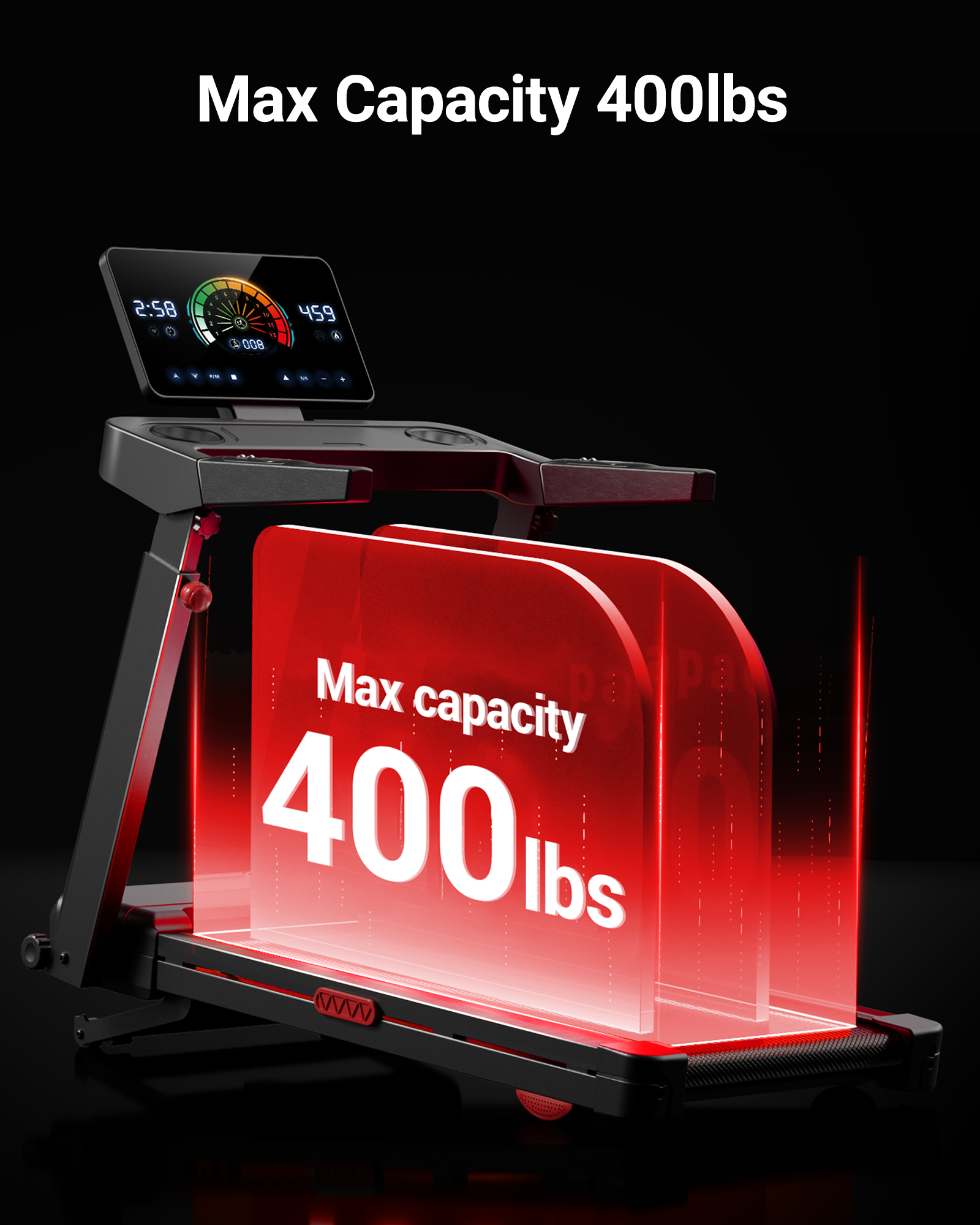 Umay L10 Foldable Treadmill 20% AUTO Incline with Pulse Sensors 8.7MPH