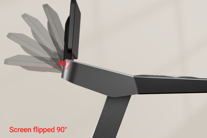 Screen flipped 90°_Umay L10 Foldable Treadmill 20% Auto Incline with Pulse Sensors 8.7MPH