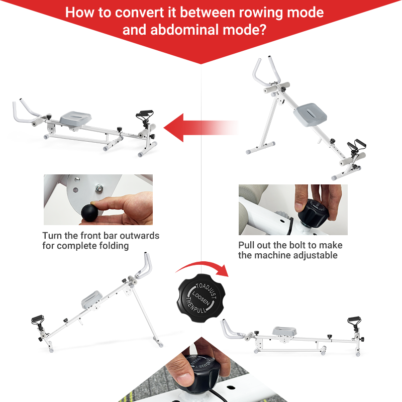 UMAY 4-in-1 Ab-trainer Combined Rowing Machine
