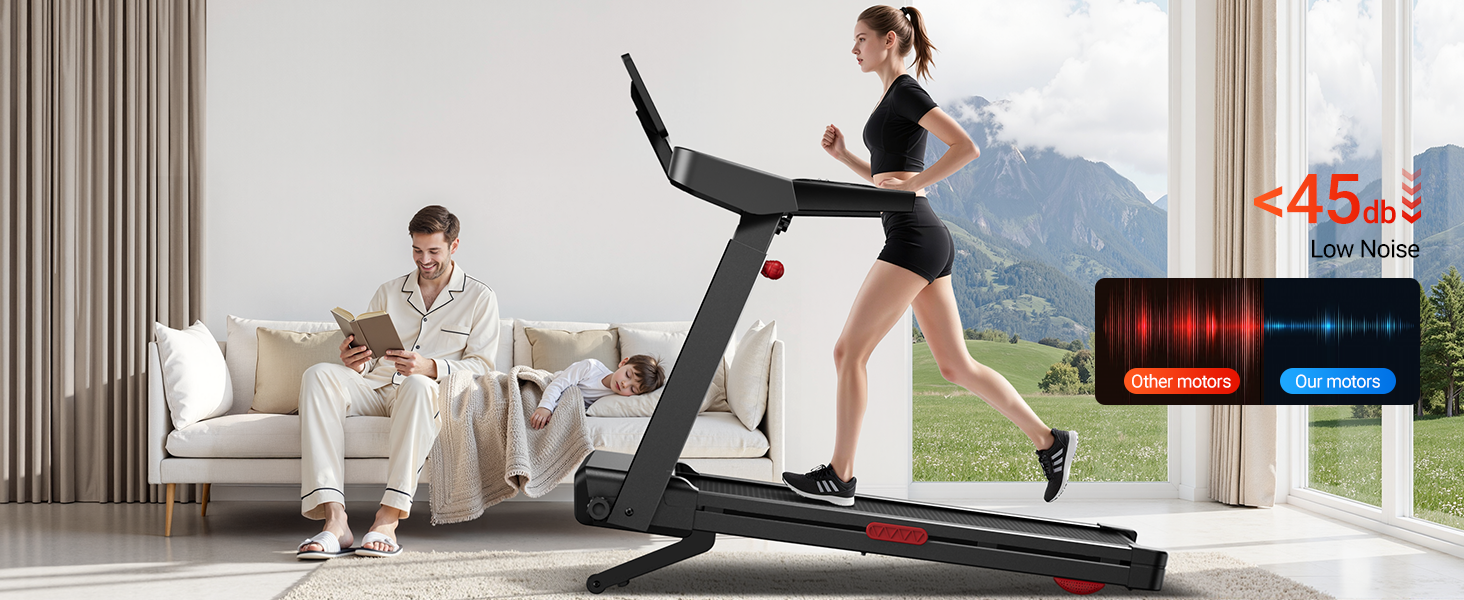 Ultra-quiet Design_Umay L10 Foldable Treadmill 20% Auto Incline with Pulse Sensors 8.7MPH