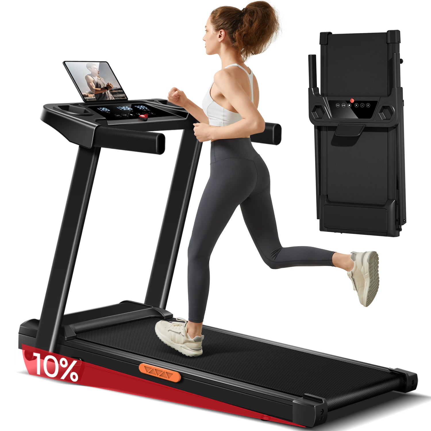 Umay SF10 Foldable Treadmill with 10% Incline for Home and Office