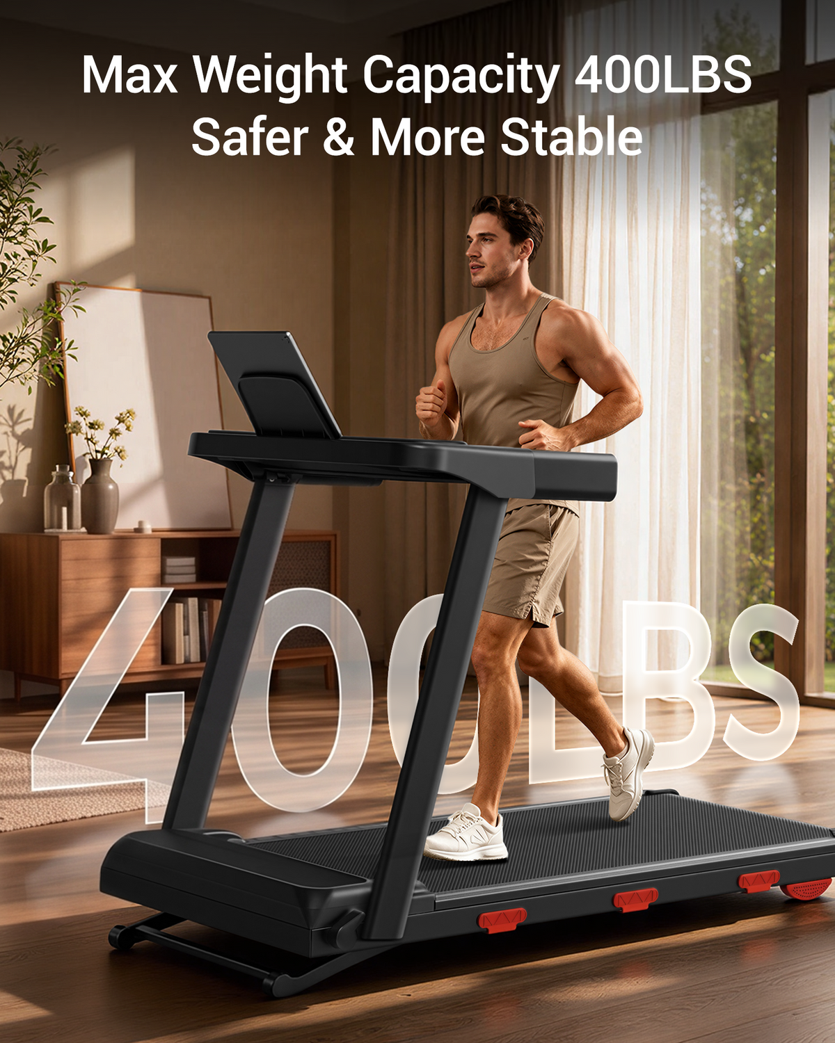 Umay SF60 15% Auto Incline Fast Folding Portable Treadmill with 7.5MPH & 400LBS Capacity