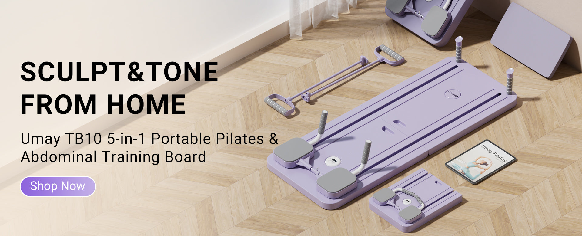 Umay TB10 5-in-1 Portable Pilates & Abdominal Training Board Banner
