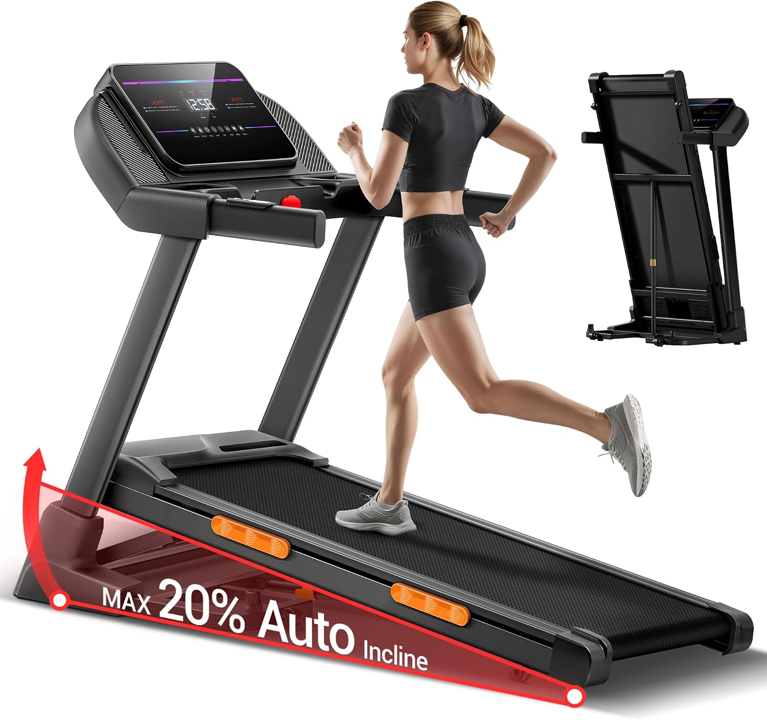 00 Main - Umay U70 20% Auto Incline Foldable Treadmill with Auto Folding 8MPH