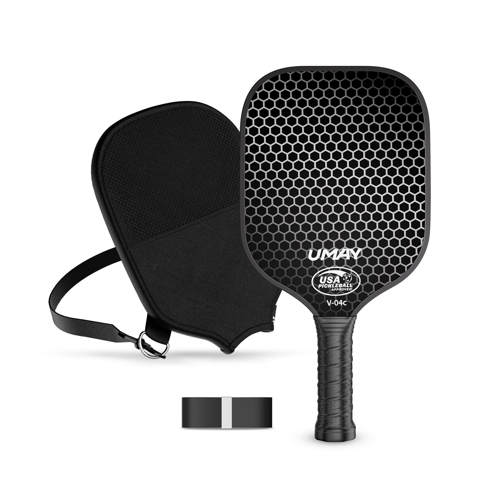Main Pickle Paddle Set _ Umay CPB20 Carbon Fiber Pickleball Paddle Set with Cover & Overgrip