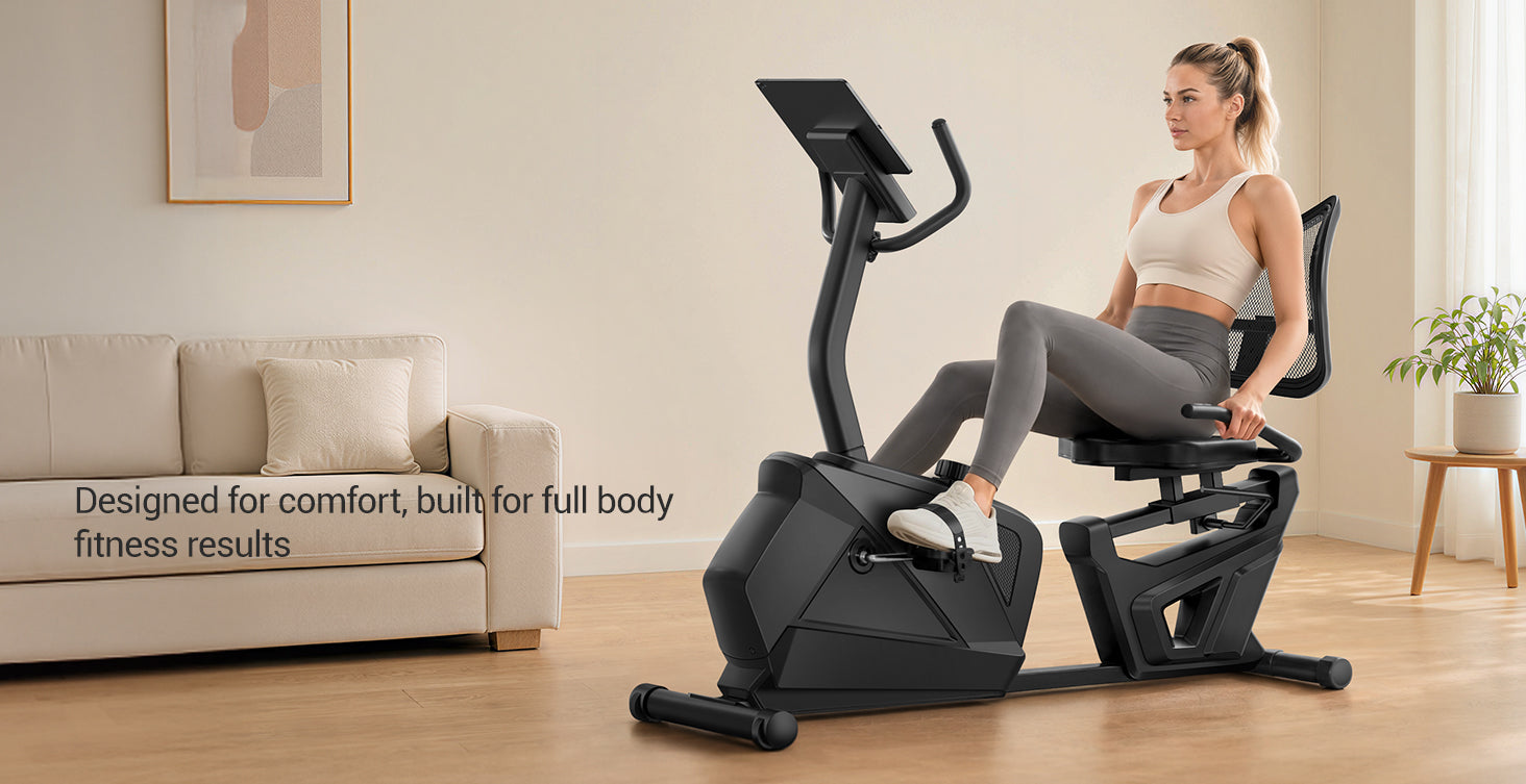 01 Smooth & Quiet Recumbent Exercise Bike - Designed for comfort, built for full body fitness results _ Umay CBR80 Recumbent Ergonomic Exercise Bike