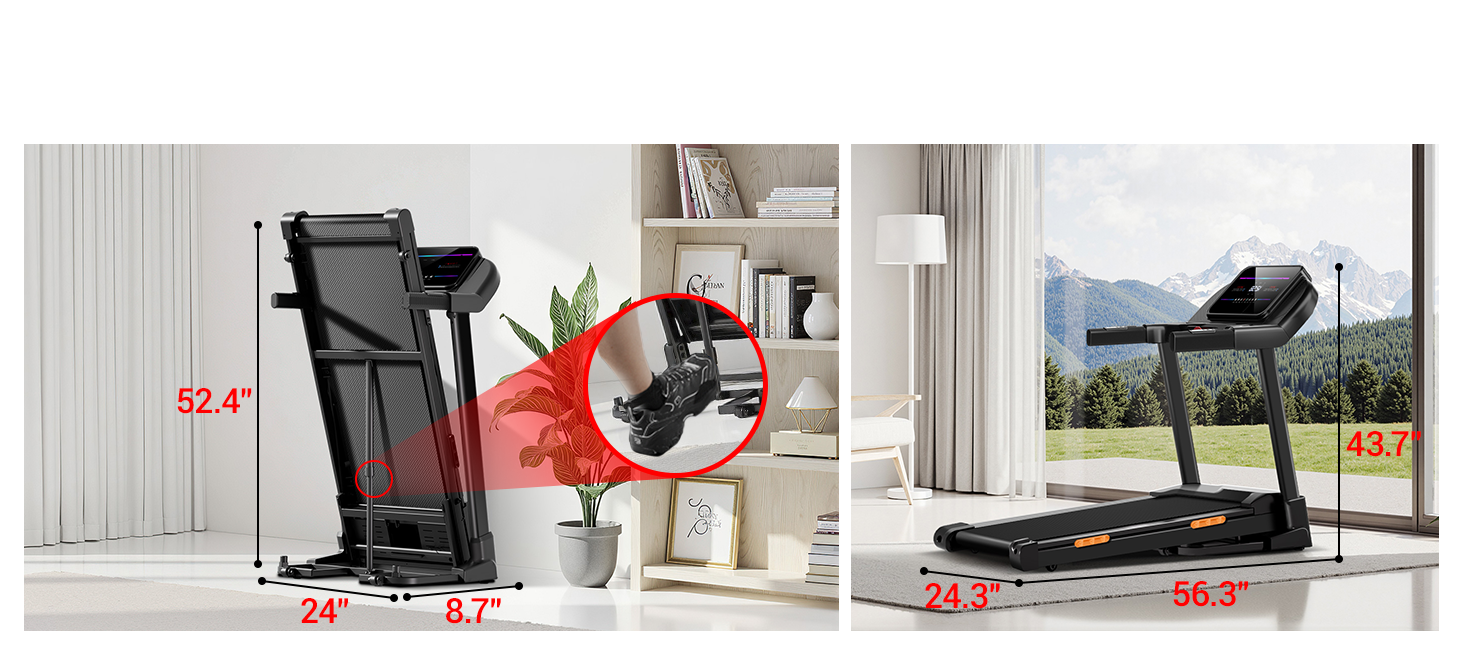 03 Quick Fold - Hydraulic System for Auto-folding - Umay U70 20% Auto Incline Foldable Treadmill with Auto Folding 8MPH