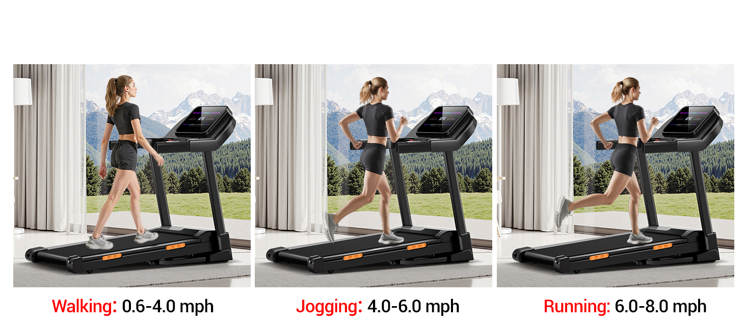 04 Adjustable Speed - Umay U70 20% Auto Incline Foldable Treadmill with Auto Folding 8MPH