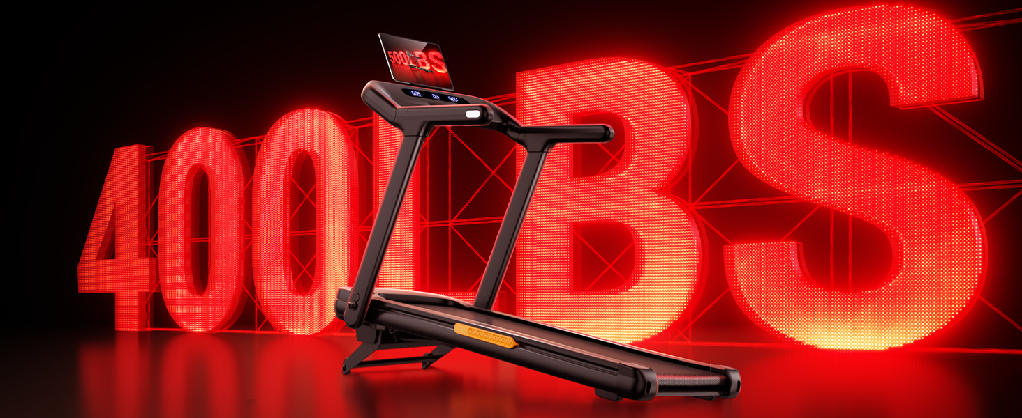 05 400lbs Capacity - Umay U80 400LBS Heavy Duty Treadmill with 20% Auto Incline, Extra Wide Belt & 9.5MPH