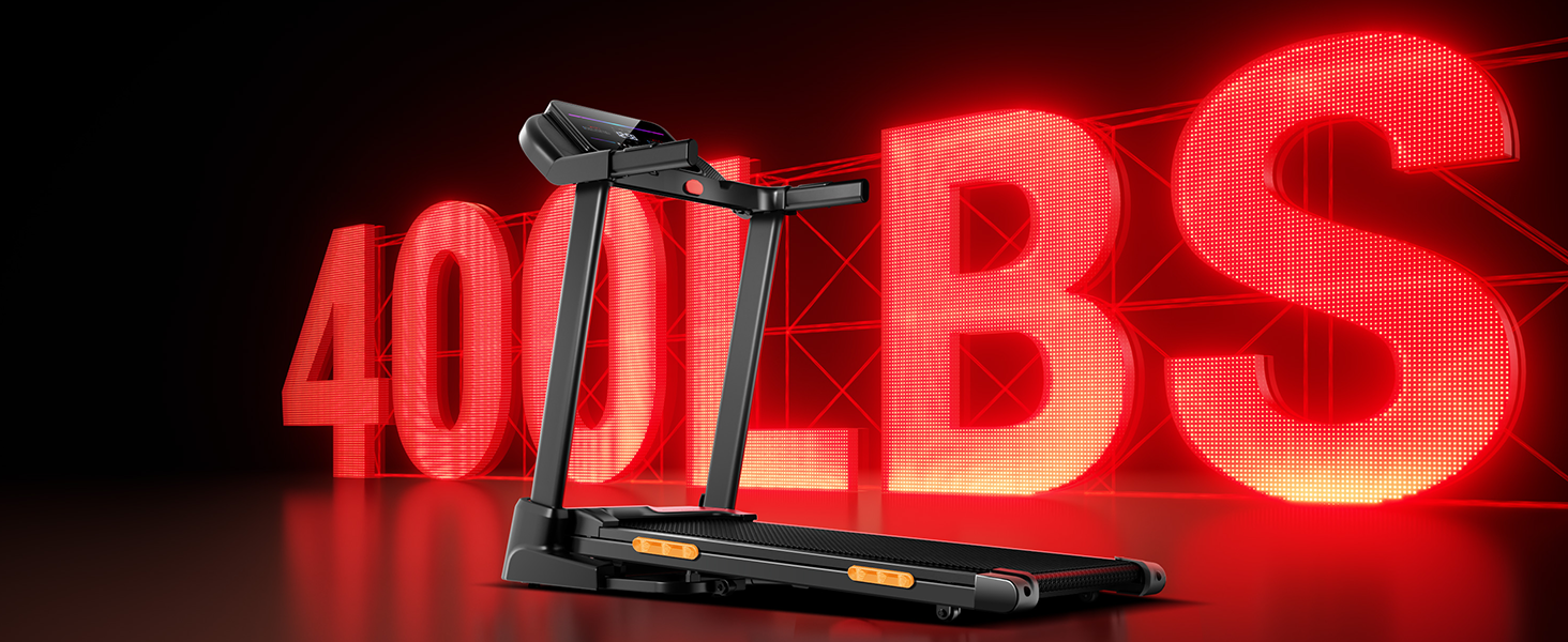 05 400lbs Weight Capacity - Umay U70 20% Auto Incline Foldable Treadmill with Auto Folding 8MPH