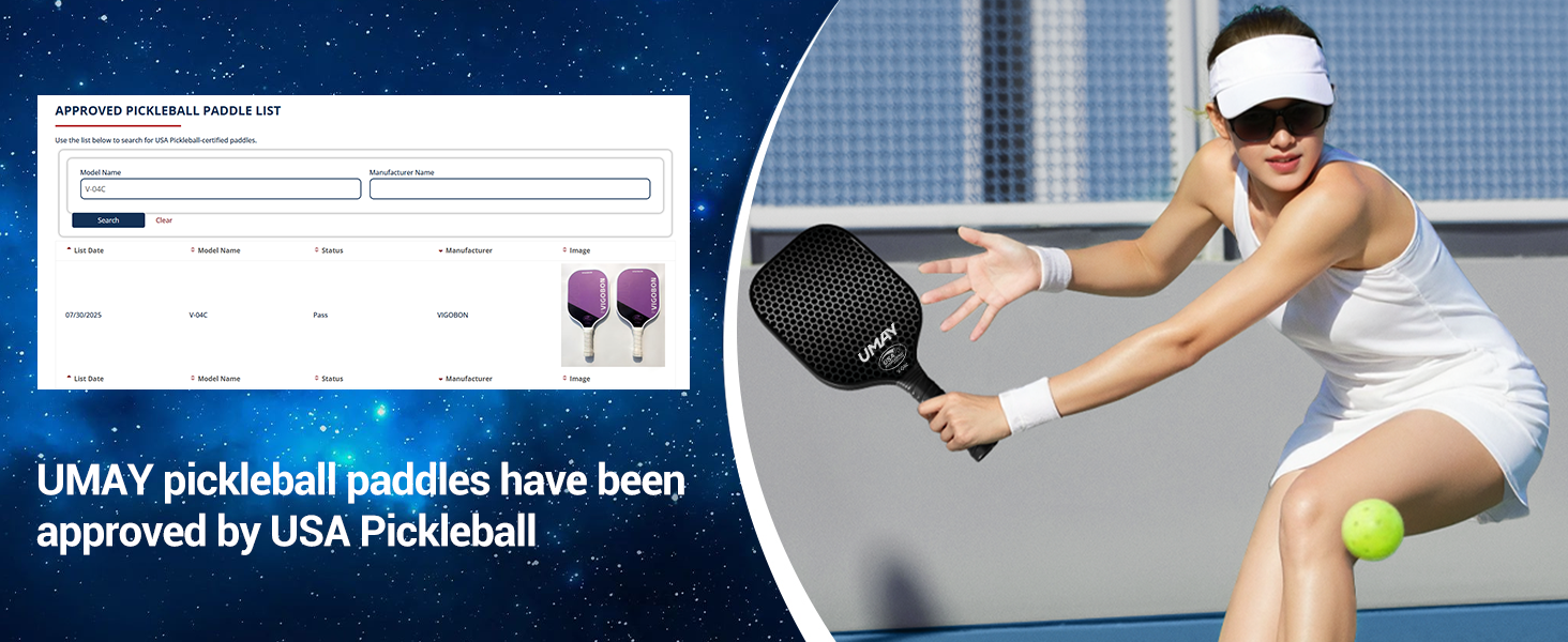 06-1 UMAY pickleball paddles have been approved by USA Pickleball Association _ Umay CPB20 Carbon Fiber Pickleball Paddle Set with Cover & Overgrip