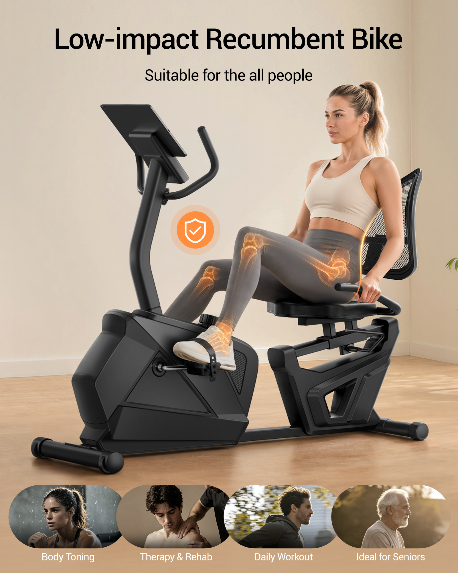 06 Low-impact Recumbent Bike - Suitable for the all people _ Umay CBR80 Recumbent Ergonomic Exercise Bike