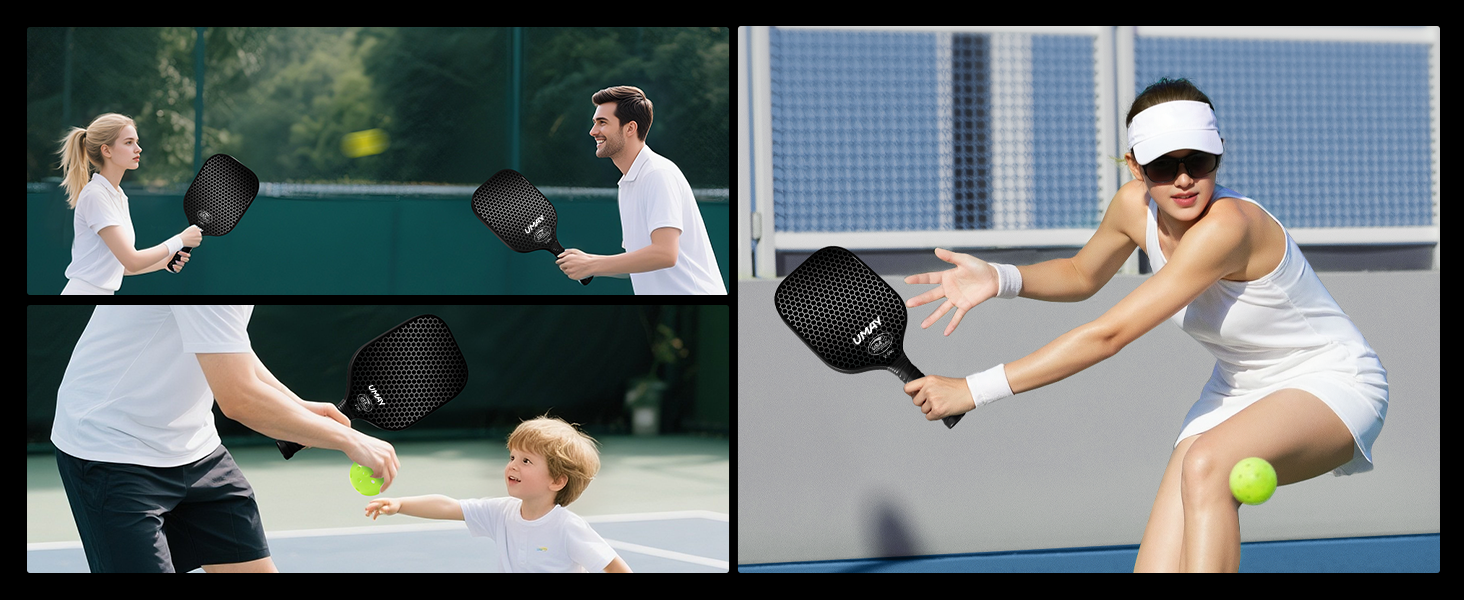 07-3 Balance of Power and Control _ Umay CPB20 Carbon Fiber Pickleball Paddle Set with Cover & Overgrip