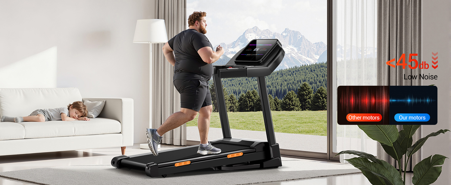 07 Ultra-Quiet Design - Umay U70 20% Auto Incline Foldable Treadmill with Auto Folding 8MPH