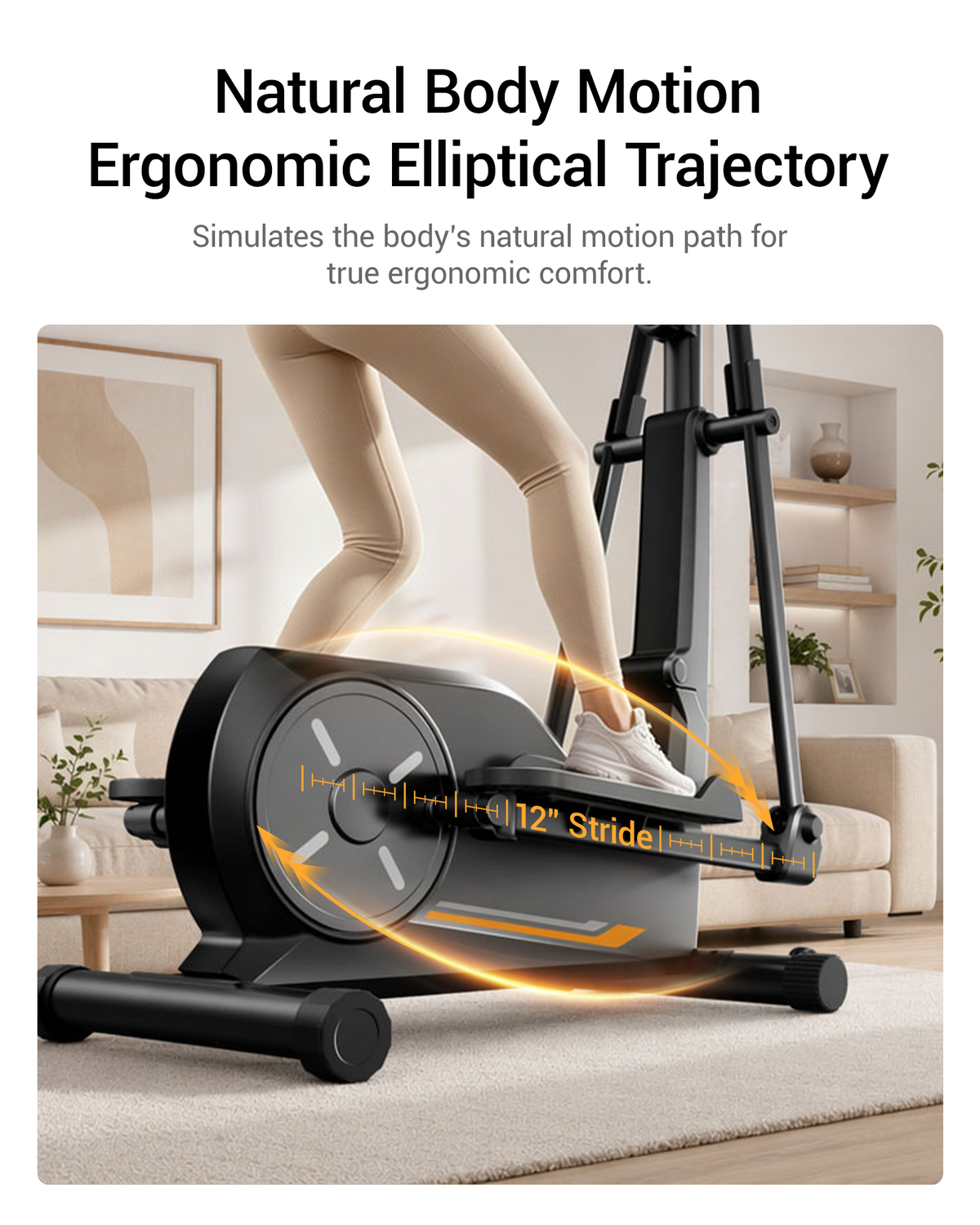 08 Natural Body Motion Ergonomic Elliptical Trajectory - Simulates the body's natural motion path for tru _ Umay ET30 Hyper-Quiet Magnetic Elliptical Machine