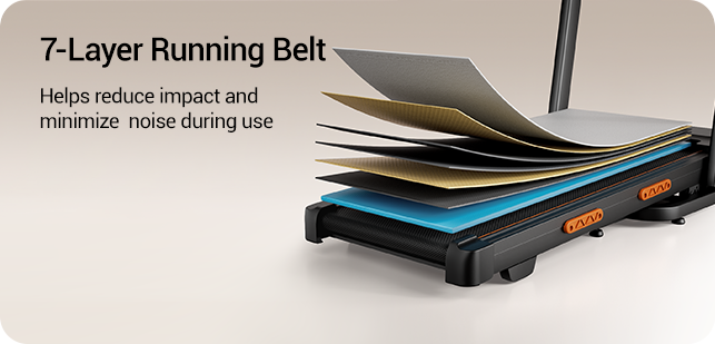 7-Layer Running Belt - Helps reduce impact and minimize noise during use; Triple Shock Absorption for Reduced Joints Impact 1 _Umay X5FD 40% Incline Foldable Treadmill with Dual Handle Bar 6.2 MPH