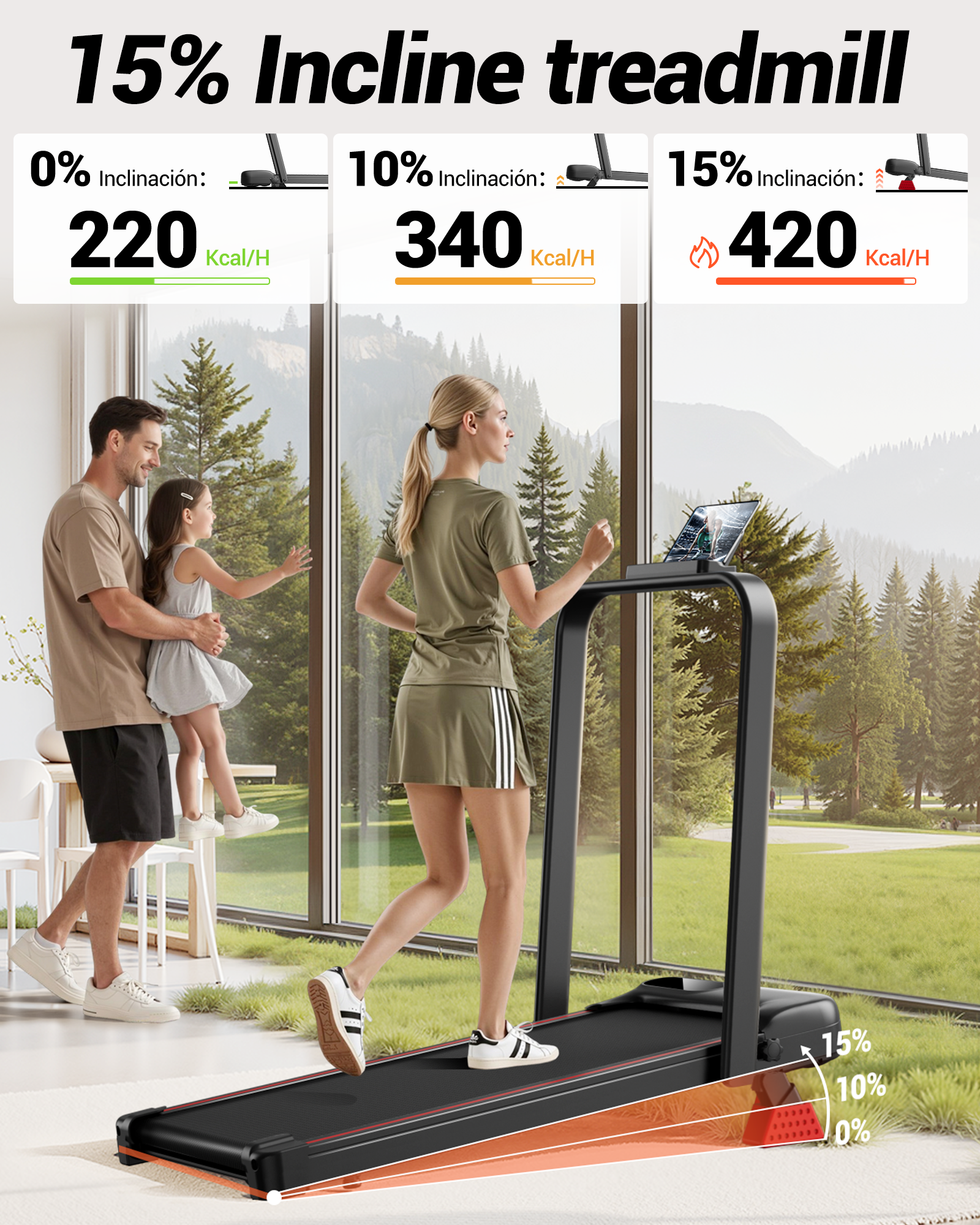 Umay U18F Folding 3-in-1 Walking Pad with 10%/15% Incline 6.5MPH