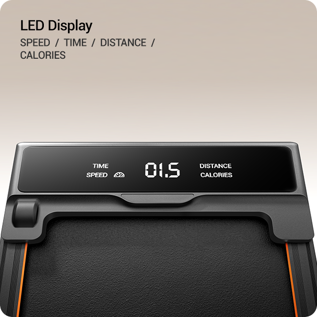 SPEED / TIME / DISTANCE/
CALORIES; LED Display & Magnetic Remote Control LED 2 _Umay X5FD 40% Incline Foldable Treadmill with Dual Handle Bar 6.2 MPH