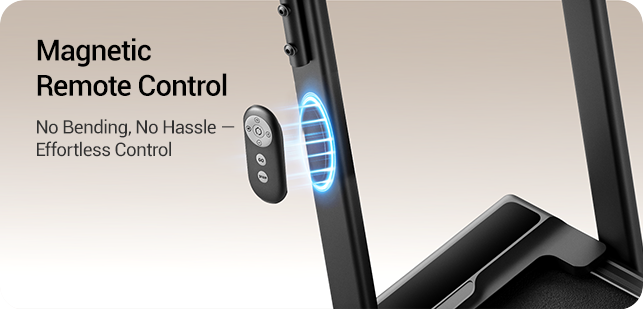 Magnetic Remote Control - No Bending, No Hassle - Effortless Control; LED Display & Magnetic Remote Control LED 2 _Umay X5FD 40% Incline Foldable Treadmill with Dual Handle Bar 6.2 MPH