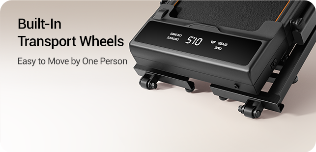 Built-In Transport Wheels - Easy to Move by One Person; LED Display & Magnetic Remote Control LED 2 _Umay X5FD 40% Incline Foldable Treadmill with Dual Handle Bar 6.2 MPH