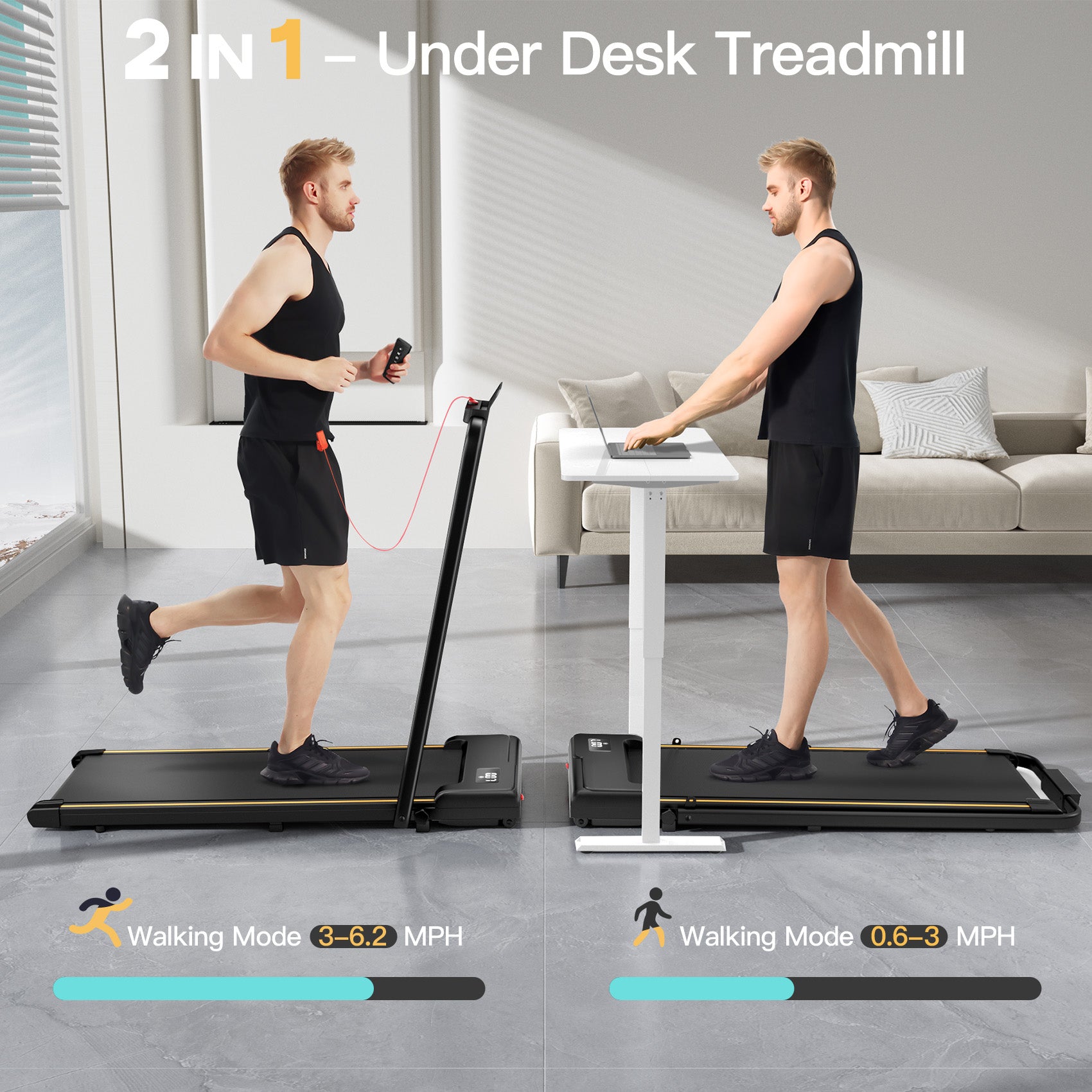 Umay Smart Walking Pad, Under Desk Treadmill and 2-in-1 Walking Pad for Home Office