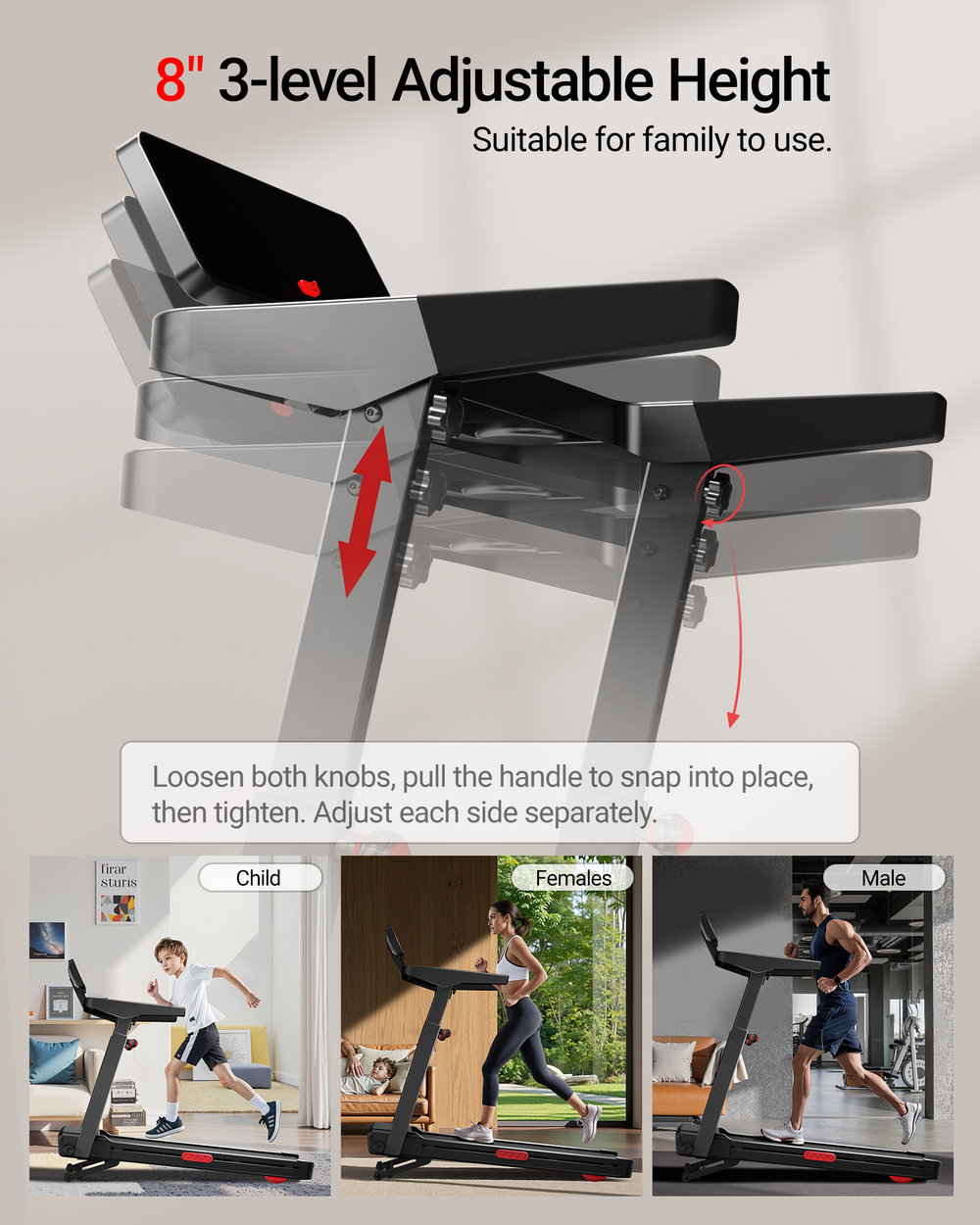 Umay L10 Foldable Treadmill 20% AUTO Incline with Pulse Sensors 8.7MPH