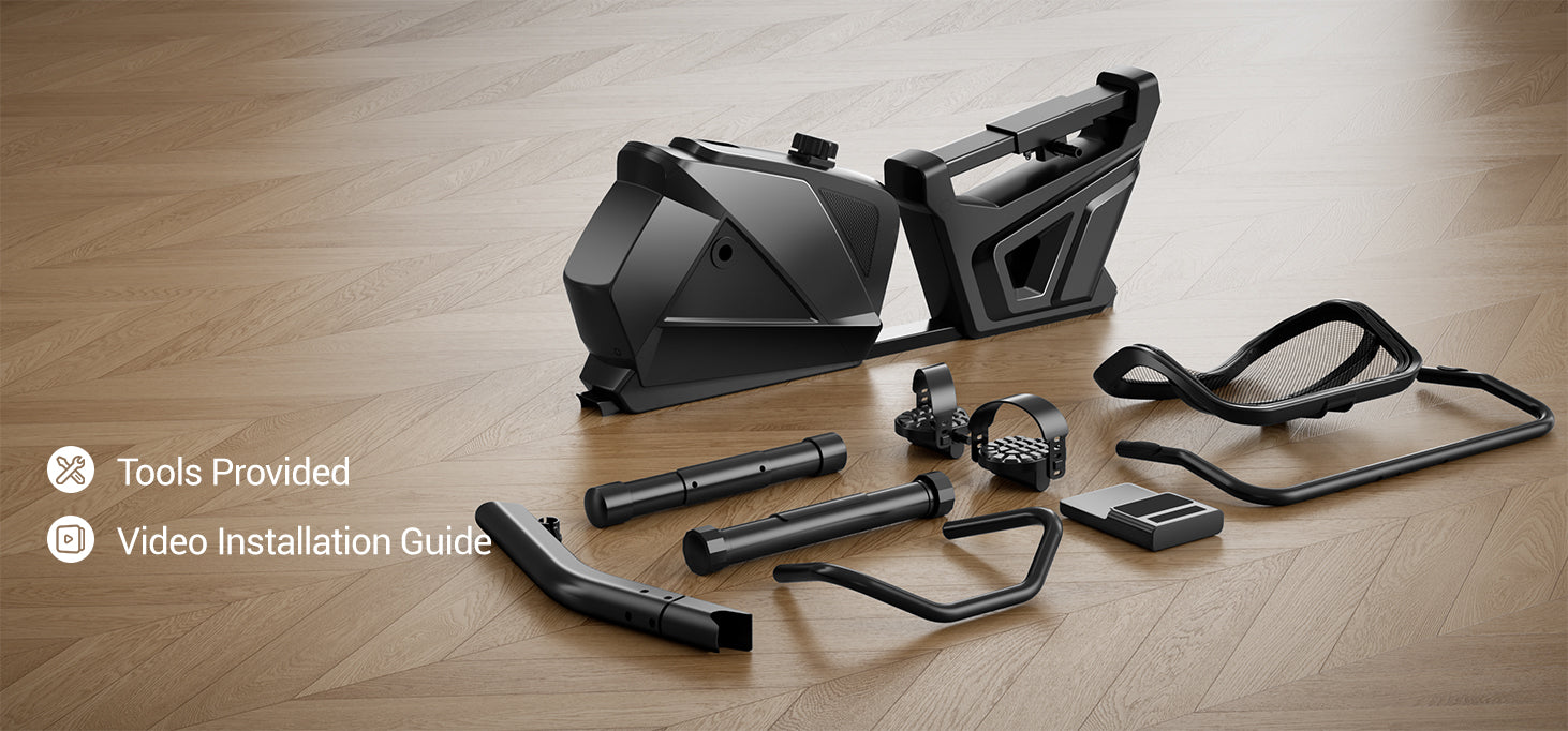 07 85% Preassembled - Tools Provided, Video Installation Guide  _ Umay CBR80 Recumbent Ergonomic Exercise Bike