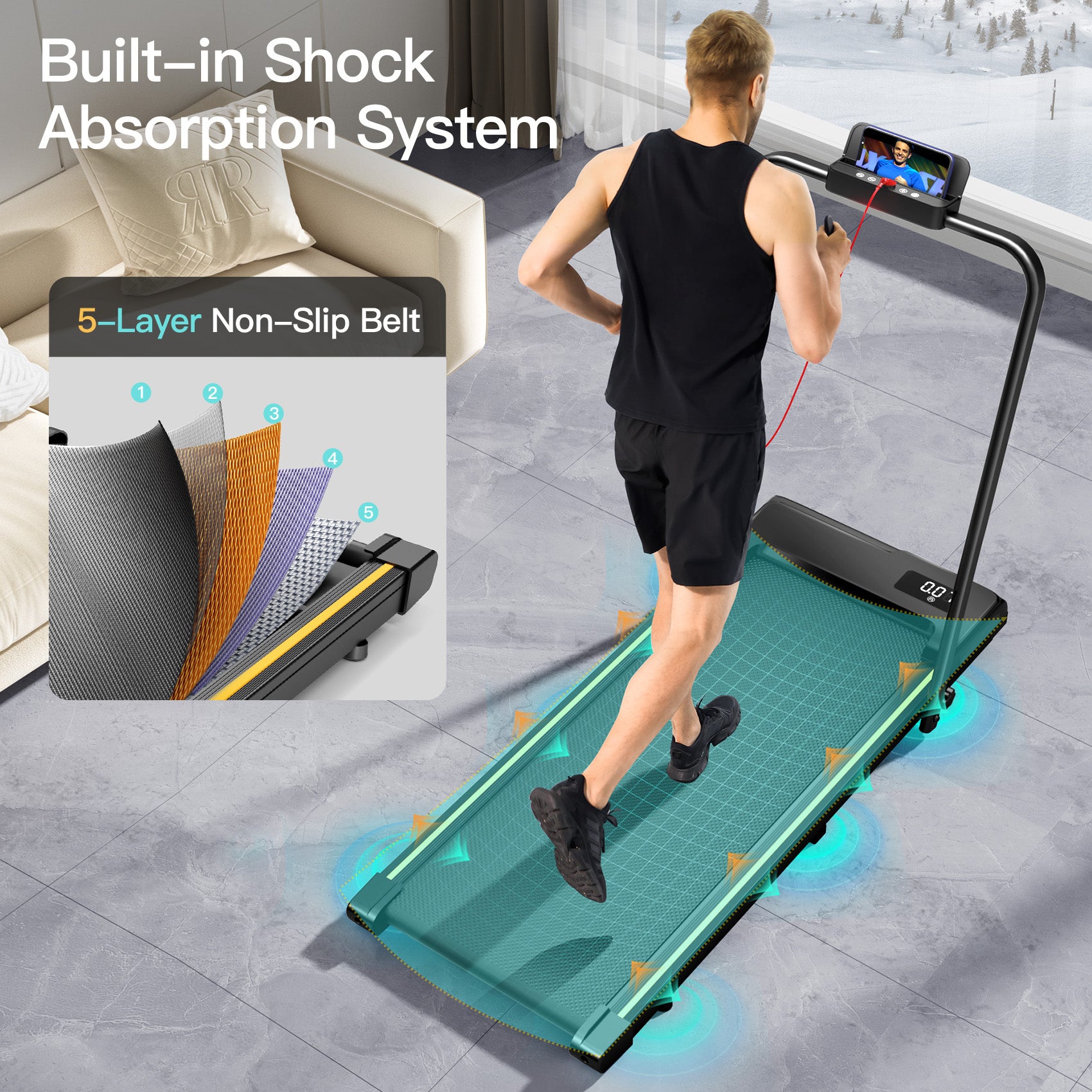 Umay Smart Walking Pad, Under Desk Treadmill and 2-in-1 Walking Pad for Home Office
