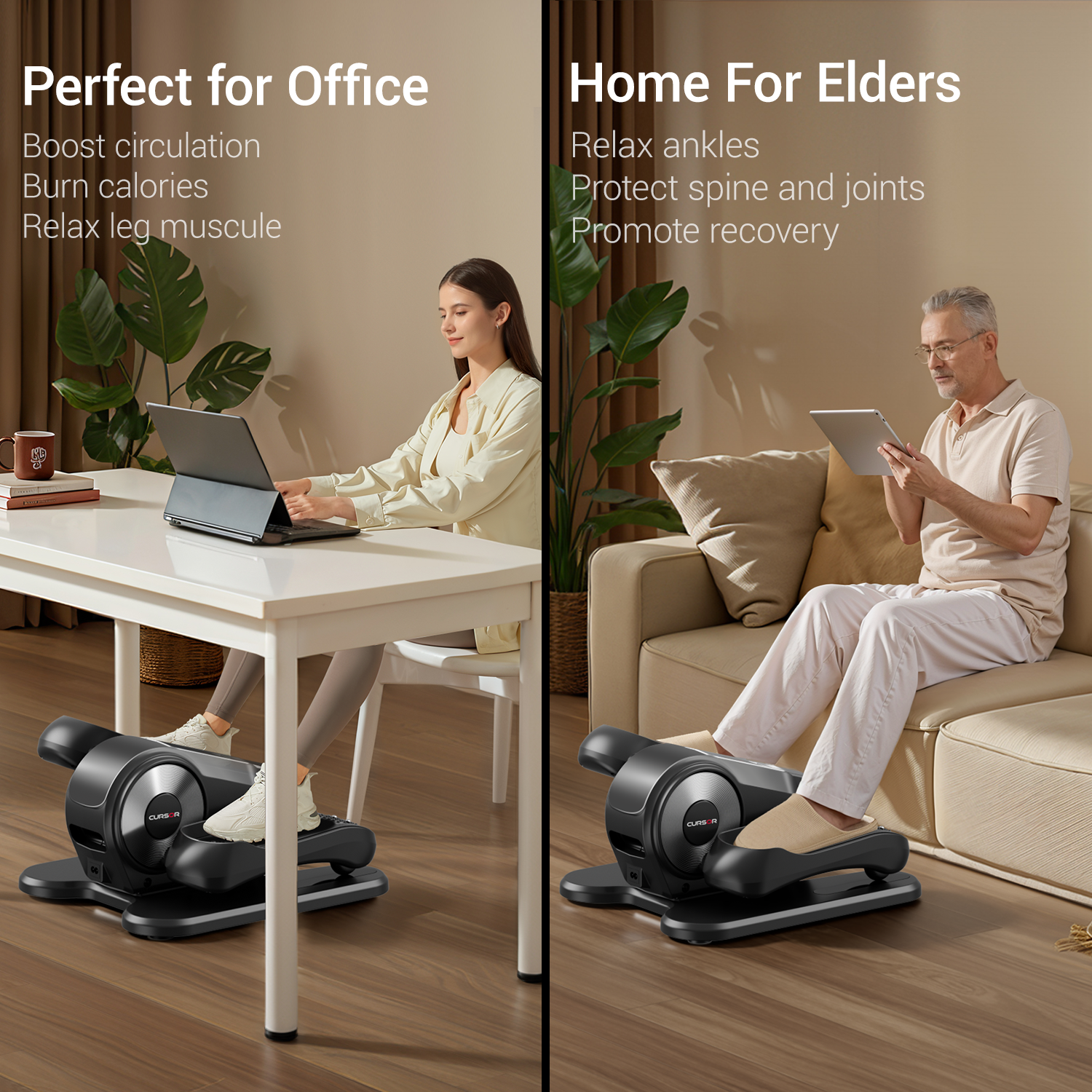 CURSOR C5 Under Desk Elliptical Machine, Electric Seated Pedal Exerciser