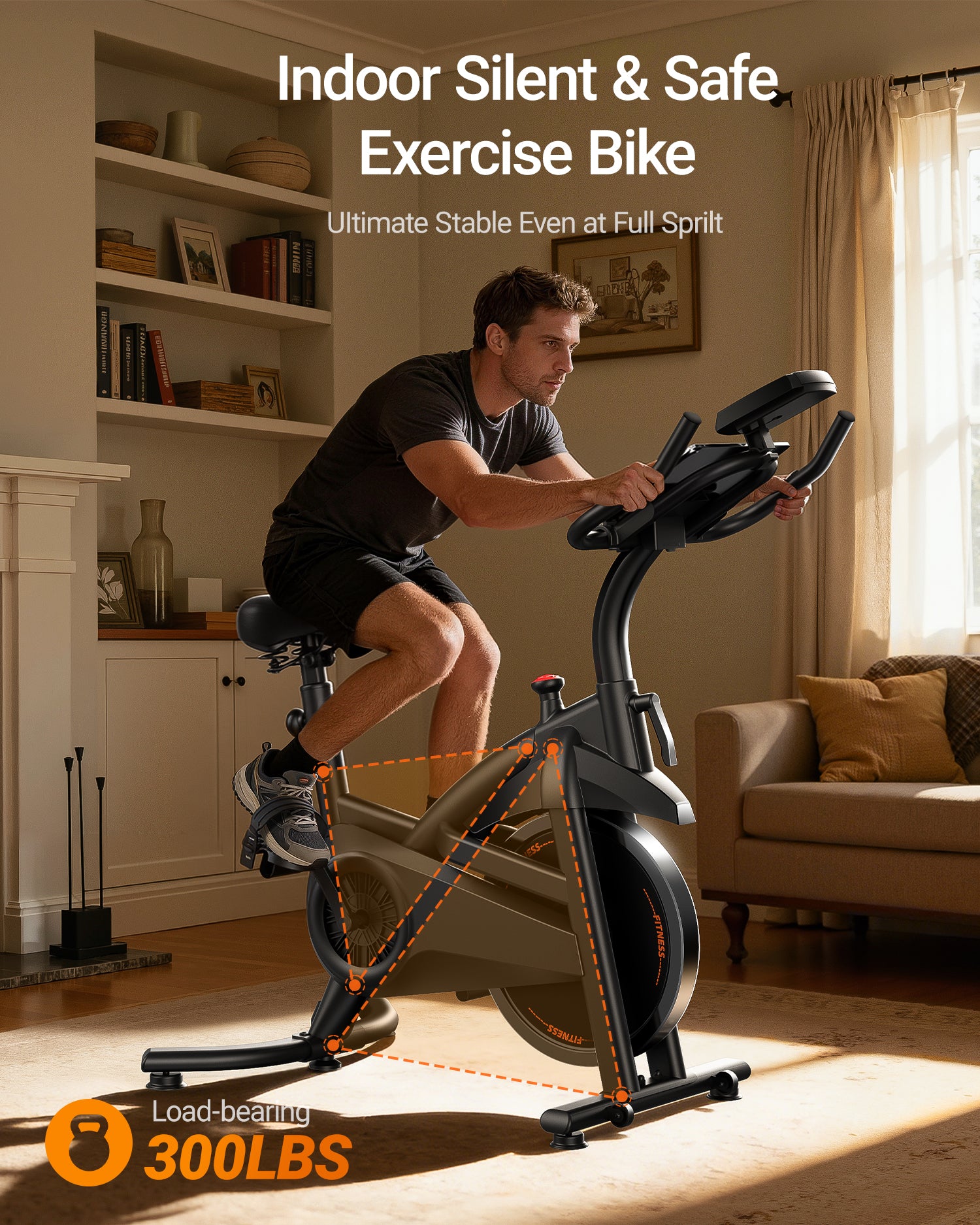 Umay CBE30 Carbon Steel Exercise Bike with 100 Levels Resistance & App