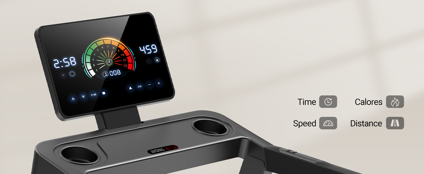 Real-Time Data Tracking_Umay L10 Foldable Treadmill 20% Auto Incline with Pulse Sensors 8.7MPH